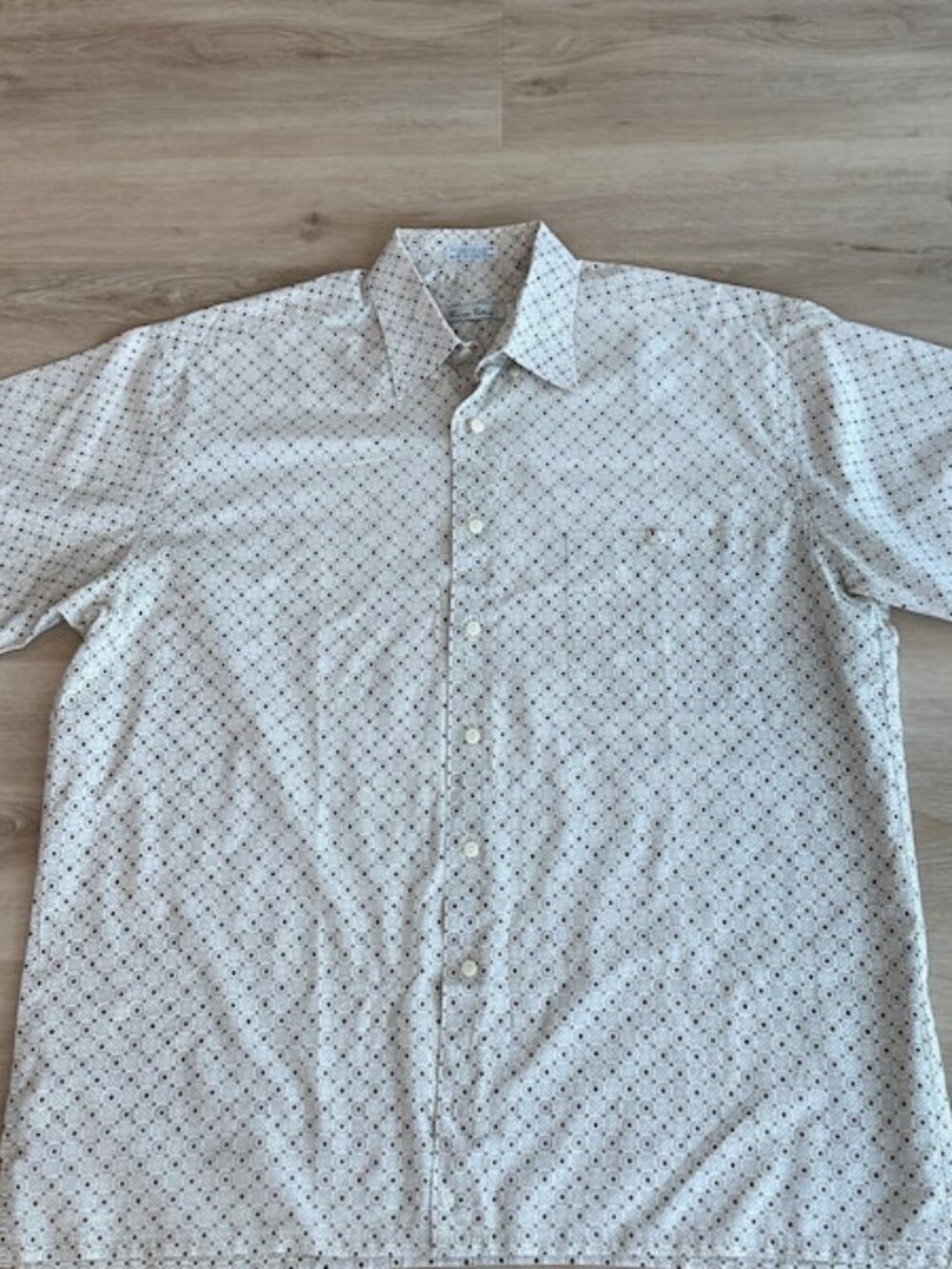Burma Bibas, Mens Large Cream Cotton Casual Shirt